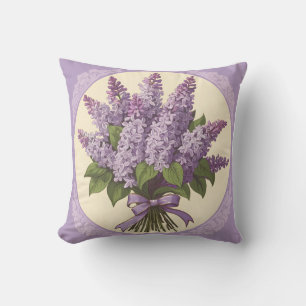 Cojín Decorativo Flores de Lilac Púrpura