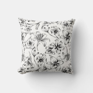 Cojín Decorativo Flores de Lily Negra