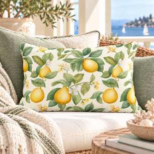 Cojín Decorativo Flores de Limón Mediterráneo Cítricos