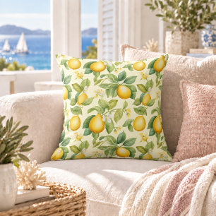 Cojín Decorativo Flores de Limón Mediterráneo Cítricos