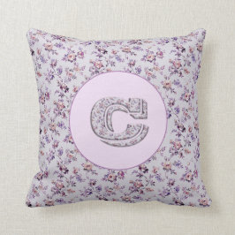 Cojín Decorativo Flores de lujo Monograma C