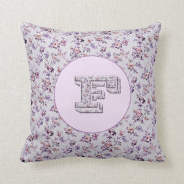 Cojín Decorativo Flores de lujo Monograma F