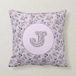 Cojín Decorativo Flores de lujo Monograma J