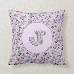 Cojín Decorativo Flores de lujo Monograma J