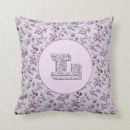 Cojín Decorativo Flores de lujo Monograma L