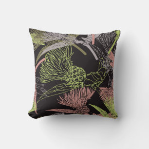 Cojín Decorativo Flores de maíz patrón de patrón colorido, flor, ve