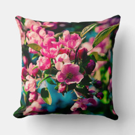 Cojín Decorativo Flores de manzana de cangrejo rosa