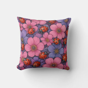 Cojín Decorativo Flores de mariquita