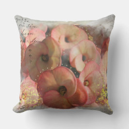 Cojín Decorativo Flores de melocotón mezclando medios