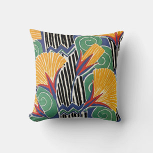 Cojín Decorativo Flores de oro de estilo Art Deco de Seguí