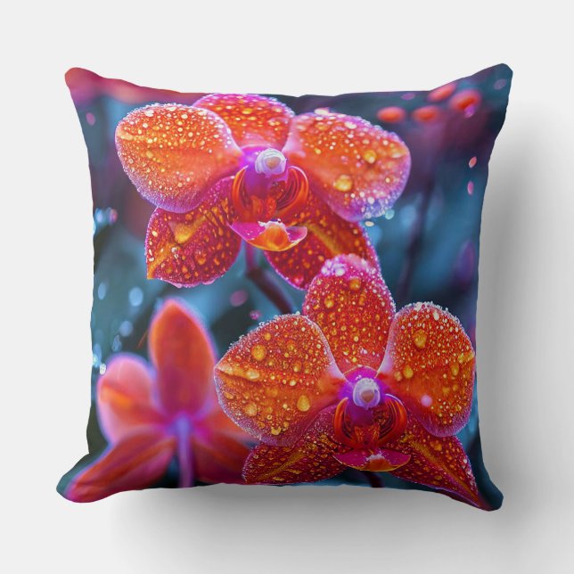 Cojín Decorativo flores de orquídea (Anverso)