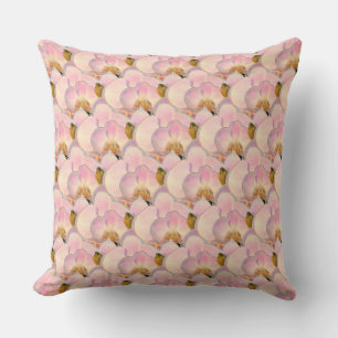 Cojín Decorativo Flores de orquídea rosa claro elegantes