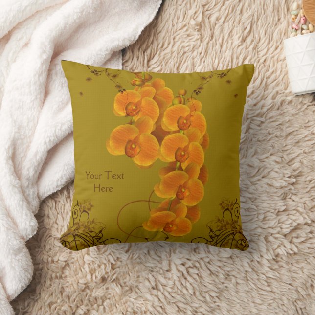 Cojín Decorativo Flores de orquídeas personalizadas (Manta)
