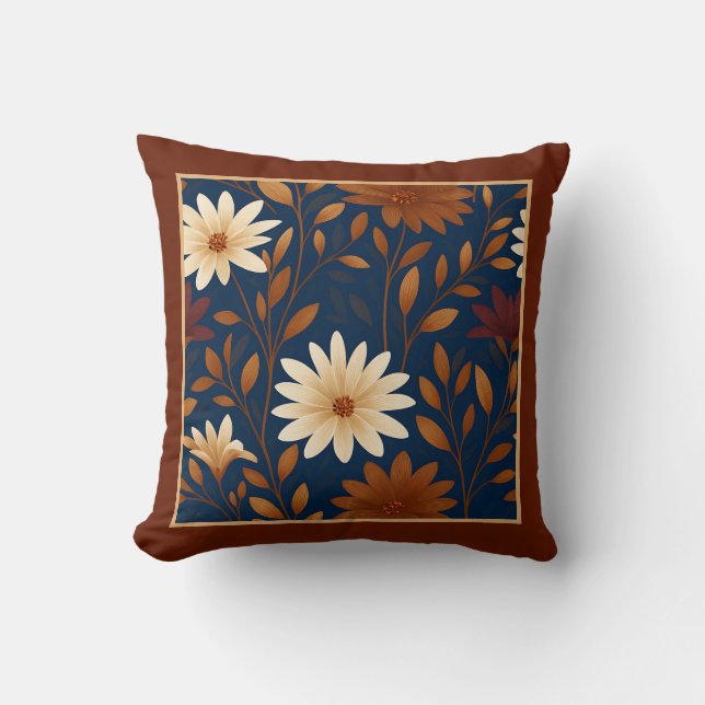 Cojín Decorativo Flores de Otoño Granja Boho – Elegante  (Anverso)