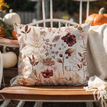 Cojín Decorativo Flores de otoño y hojas acuáticas<br><div class="desc">Flor seca y almohada de hojas de otoño</div>