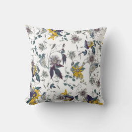 Cojín Decorativo Flores De Pasión Botánica Elegante