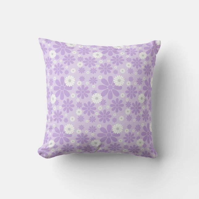 Cojín Decorativo Flores de Pastel Patrón LAVANDA (Anverso)
