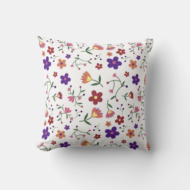 Cojín Decorativo flores de patrón- (Anverso)