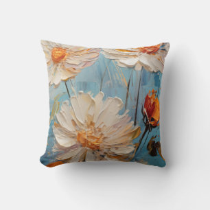 Cojín Decorativo Flores de pintura al óleo