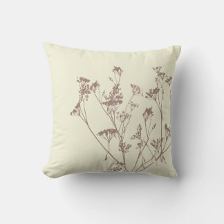 Cojín Decorativo Flores de prado beige elegantes modernas