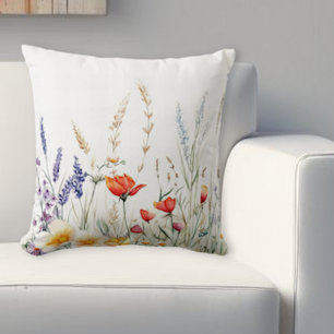 Cojín Decorativo Flores de prado y lavanda