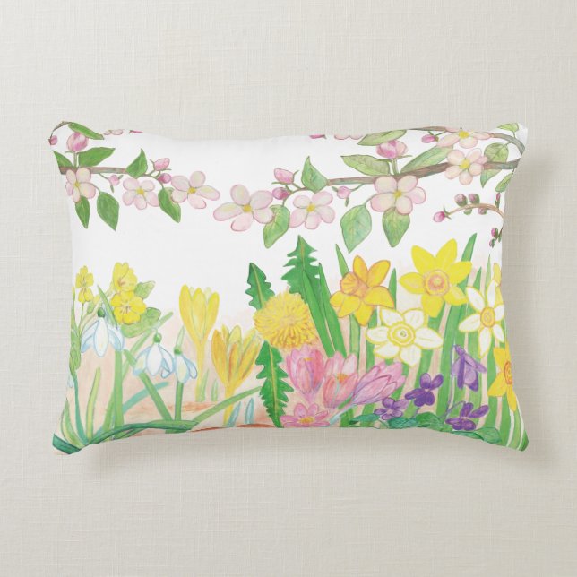 Cojín Decorativo Flores de primavera (Anverso)