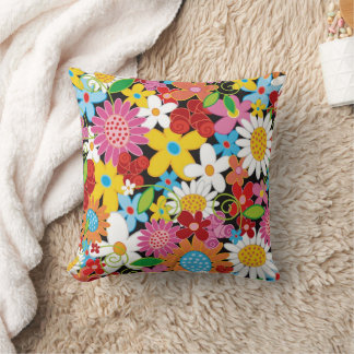 Cojín Decorativo Flores de primavera coloridas y caprichosas Moda d
