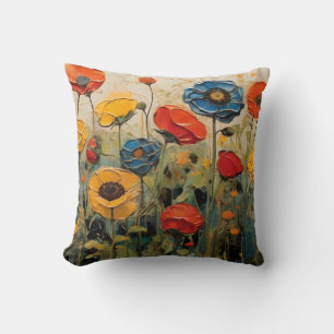 Cojín Decorativo Flores De Primavera En Una Pintura De Campo