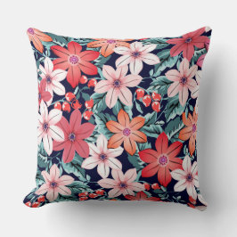 Cojín Decorativo flores de primavera modernas bonito acuarela