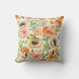 Cojín Decorativo Flores de primavera naranja