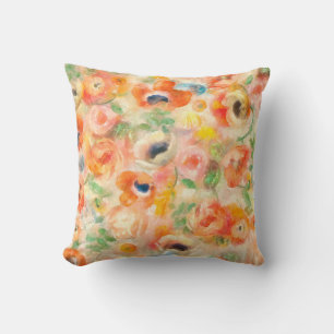 Cojín Decorativo Flores de primavera naranja