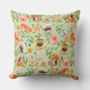 Cojín Decorativo Flores de primavera naranja