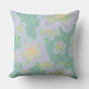 Cojín Decorativo Flores de primavera (púrpura/verde azulada)