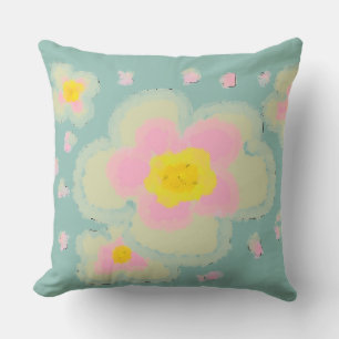 Cojín Decorativo Flores de primavera (rosa/verde)
