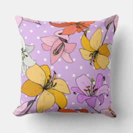 Cojín Decorativo Flores de primavera silvestres Lily adorables punt