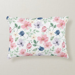 Cojín Decorativo Flores de primavera y patrón de hojas