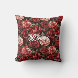 Cojín Decorativo Flores de Rosa Rosa Roja
