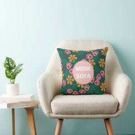 Cojín Decorativo Flores de sofá personalizadas para mamá verdes bon