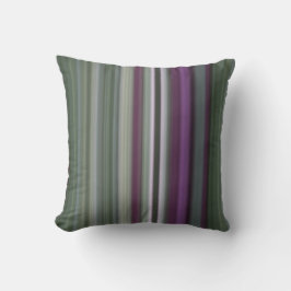 Cojín Decorativo Flores de Sombra Morado y Verde a Rayas