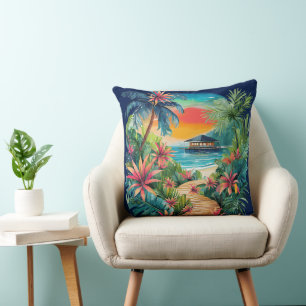 Cojín Decorativo Flores de spa tropical: guiando a la serenidad