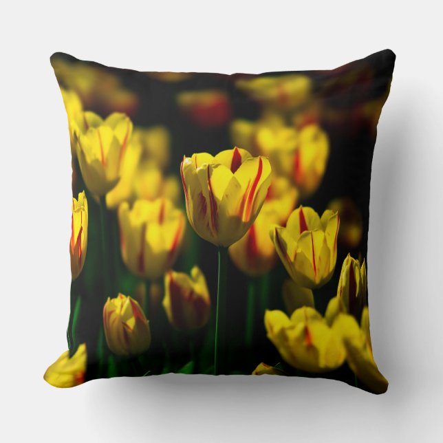 Cojín Decorativo Flores de tulipán amarillas (Anverso)