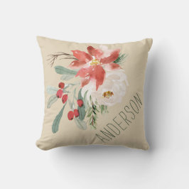 Cojín Decorativo Flores de vacaciones con nombre