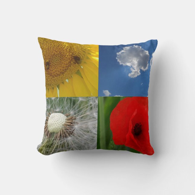 Cojín Decorativo Flores de verano divertidas (Anverso)