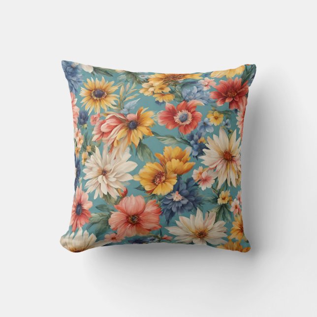 Cojín Decorativo Flores de verano elegantes y sorprendentes (Anverso)