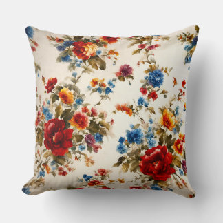 Cojín Decorativo Flores de verano pintadas Е legantes y de colores