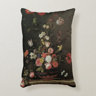 Cojín Decorativo Flores de vida inmaculadas barrocas vintage en la 