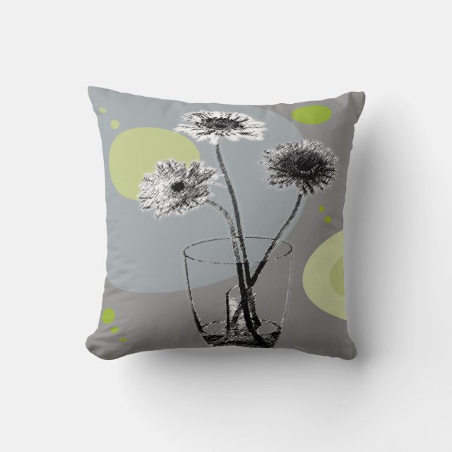 Cojín Decorativo Flores de vidrio de agua (Anverso)