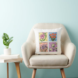 Cojín Decorativo Flores de Vidrio Teñido