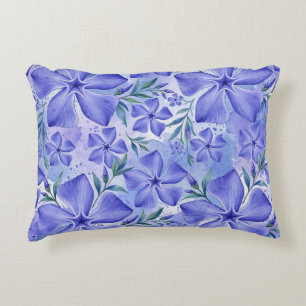 Cojín Decorativo Flores de Vinca Azul Violeta Vinca