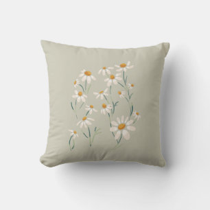 Cojín Decorativo Flores Delicadas De Chamomile, Estética Y Salvaje